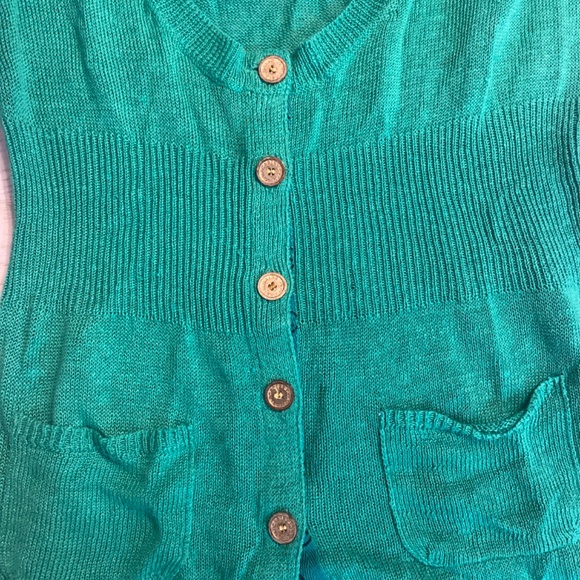 Green Designer Knit top Small - Picture 3 of 5